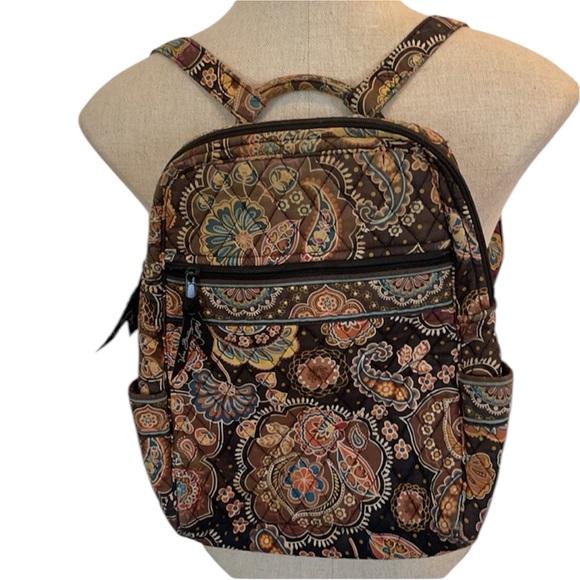 Vera Bradley backpack brown floral paisley travel school travel bag main image 4